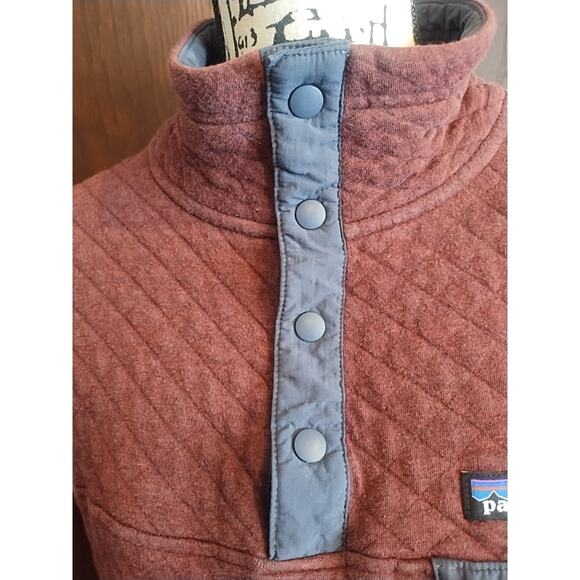 Patagonia Quilted Snap jacket Balsamic Burgundy Pullover Womens Large Maroon - Picture 3 of 9